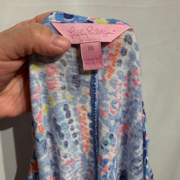 Lilly Pulitzer Duval Linen Dress Tic Tac Tile Allover Print Size XS - Picture 8 of 9